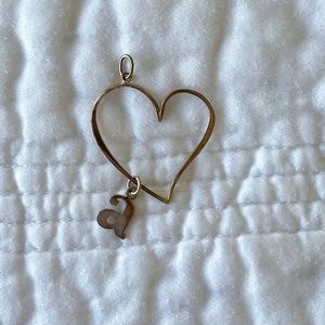 Necklace Pendant: Heart with Letter "A"